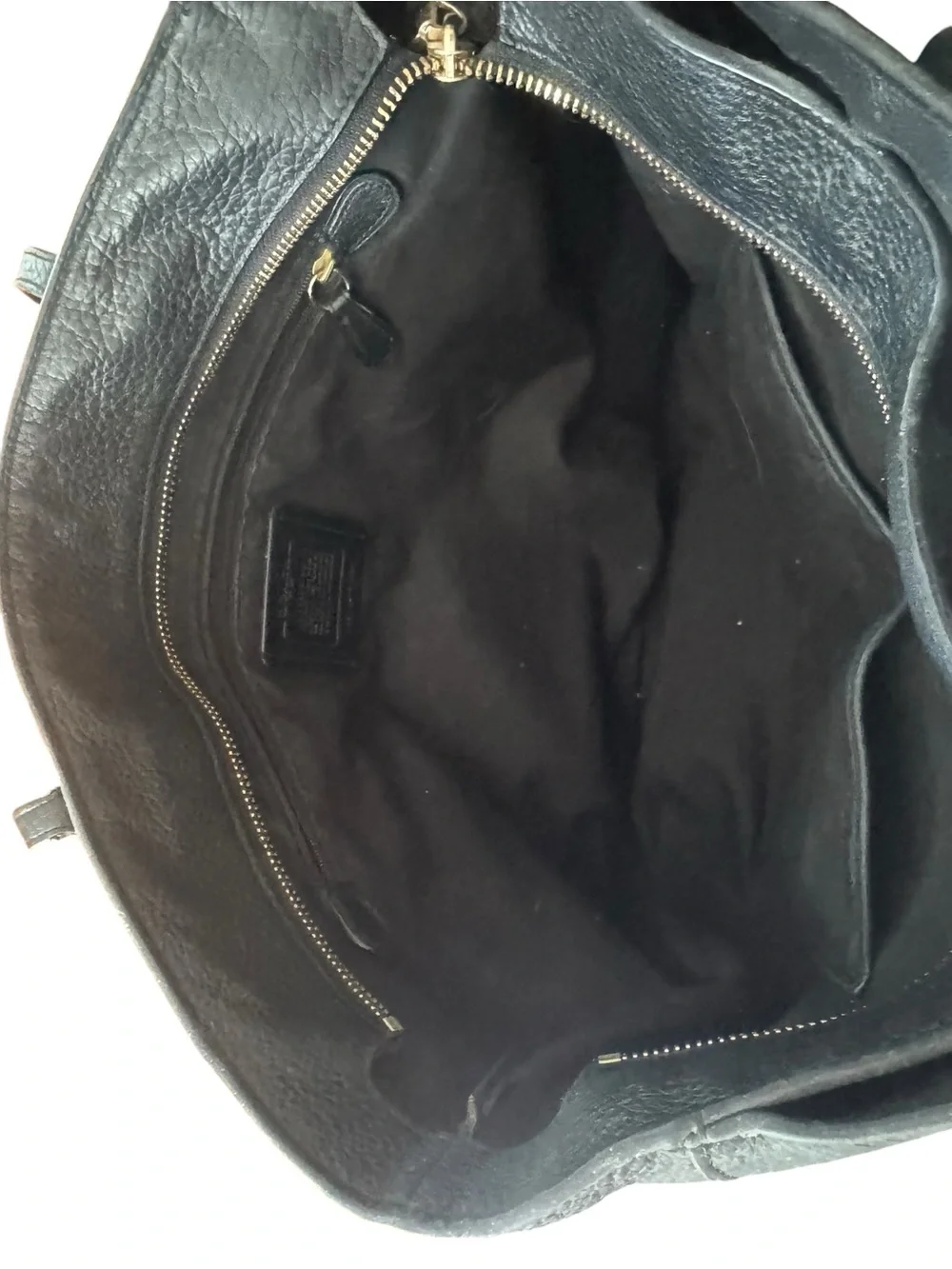 Coach Black Pebbled Leather Tote with Gold Turnlock